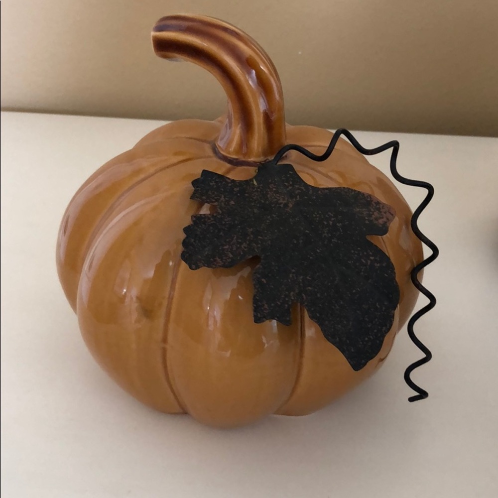 Yellow ceramic pumpkin